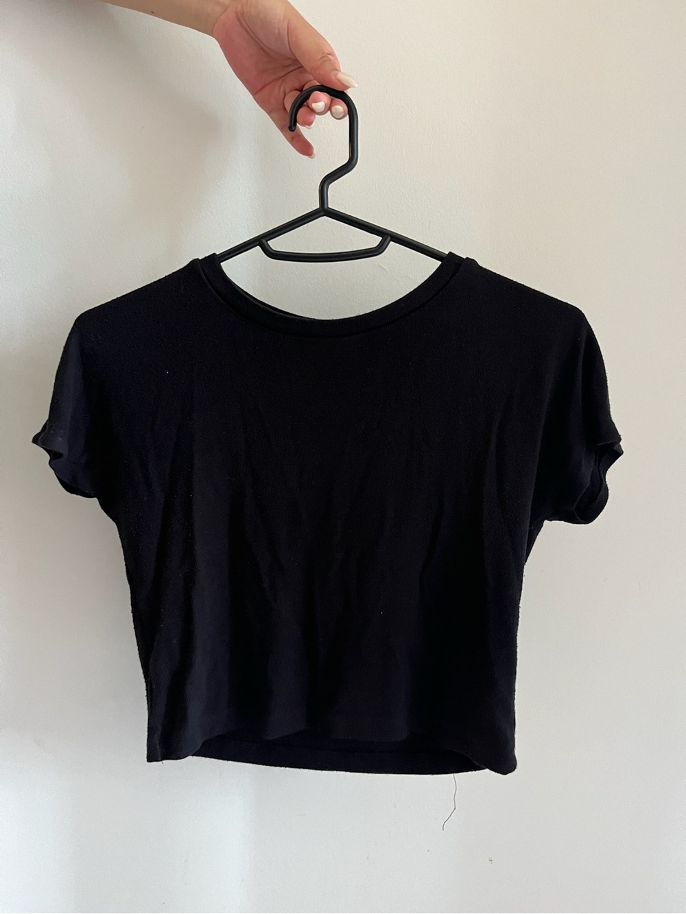 Zara Black Short Sleeve Crop Tee